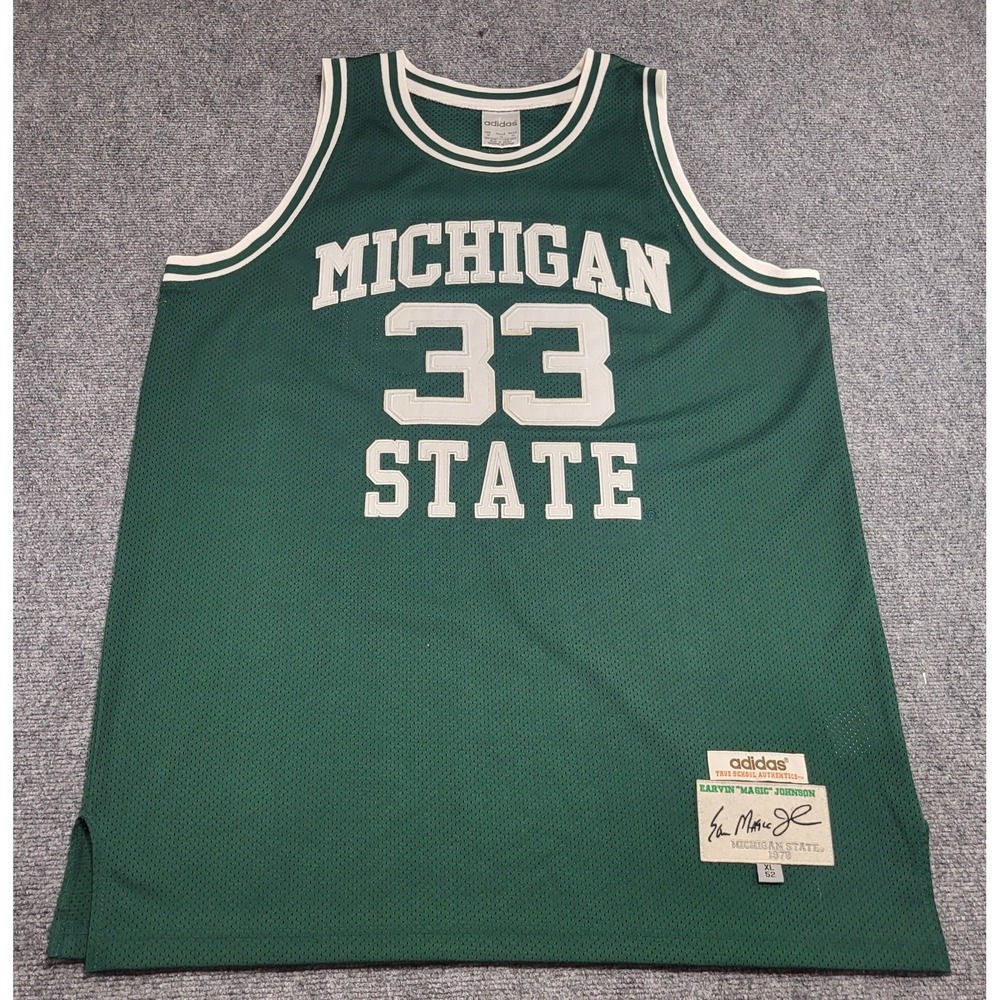 Vtg Adidas Michigan State 1979 "True School" Magic Johnson Jersey Size XL (52) - Picture 1 of 14
